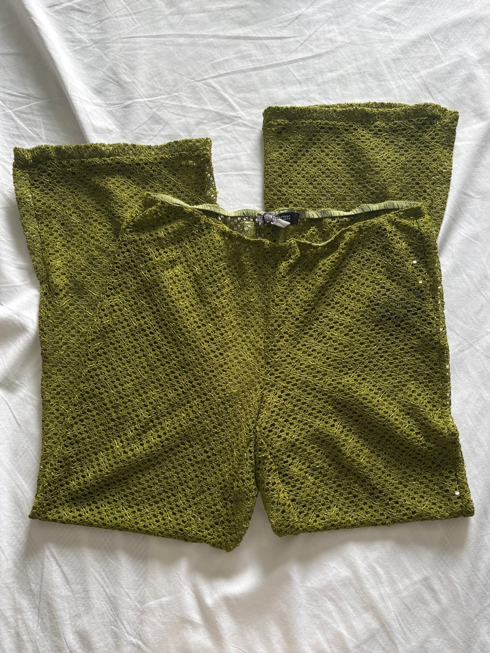 Urban Outfitters Olive Green Crochet Sequin Pants
